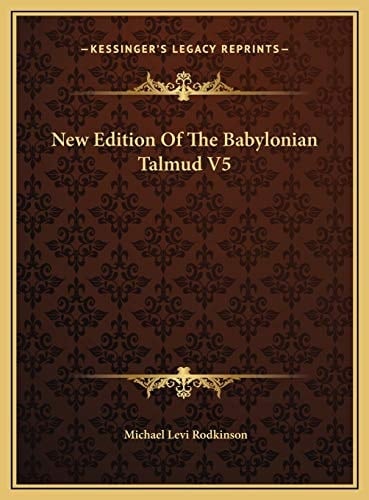 New Edition Of The Babylonian Talmud V5