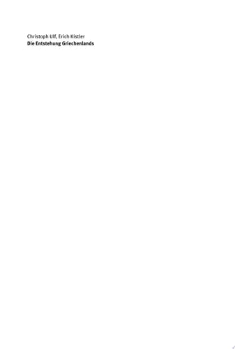 Die Entstehung Griechenlands