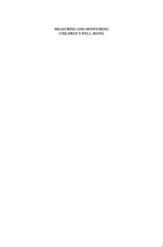 Measuring and Monitoring Children’s Well-Being