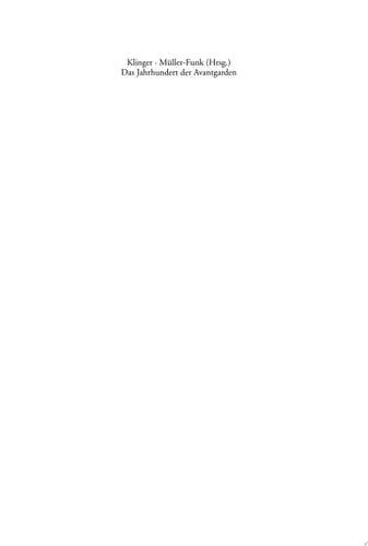 Das Jahrhundert der Avantgarden