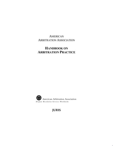 AAA Handbook on Arbitration Practice