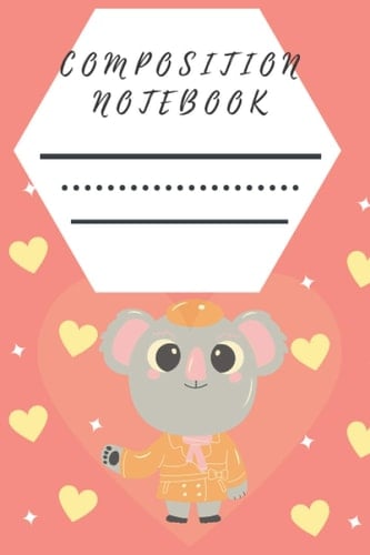 Composition Notebook: Pretty Wide Ruled Blank Lined Paper Notebook Journal and Back To School Gifts For Teens Girls Boys Kids Friends Students, Koala Notebook
