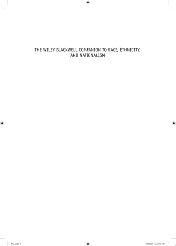 The Wiley Blackwell Companion to Race, Ethnicity, and Nationalism