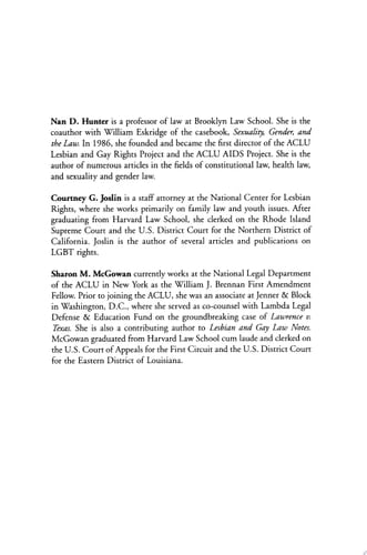 The Rights of Lesbians, Gay Men, Bisexuals, and Transgender People The Authoritative ACLU Guide to the Rights of Lesbians, Gay Men, Bisexuals, and Transgender People, Fourth Edition