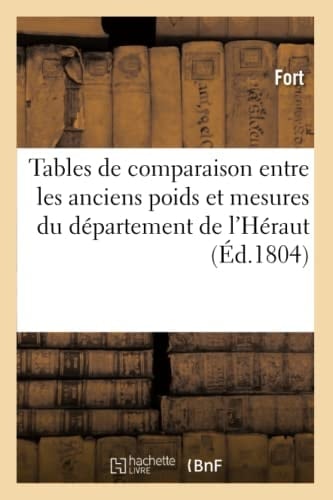 Tables de Comparaison Entre Les Anciens Poids Et Mesures Du Département de l'Héraut (Éd.1804)