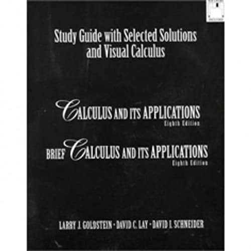 Study Guide with Select Solutions and Visual Calculus 1998 Package