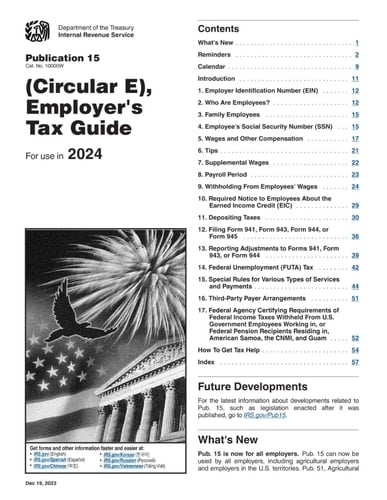 Publication 15 (2024), (Circular E), Employer's Tax Guide