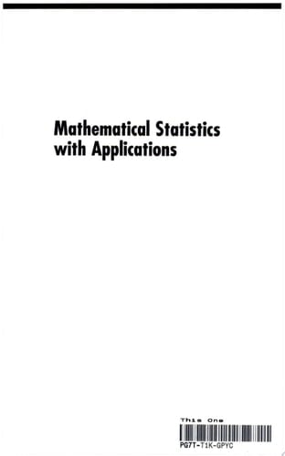 Mathematical Statistics With Applications