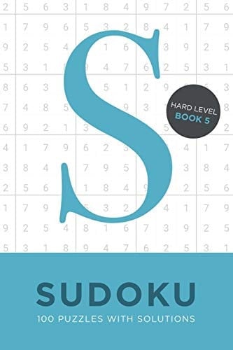 Sudoku 100 Puzzles with Solutions. Hard Level Book 5 Problem Solving Mathematical Travel Size Brain Teaser Book - Ideal Gift