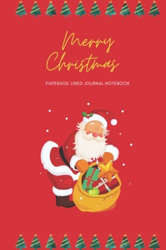 Paperage Lined Journal Notebook, Merry Liddle Christmas: 60 Pages, 6 x 9-Inch, Lined Pages