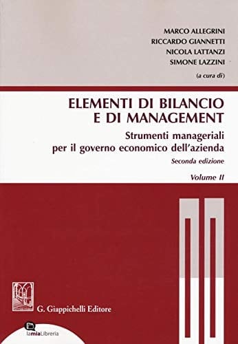 Elementi di bilancio e management Strumenti manageriali per il governo economico dell'azienda. Volume II