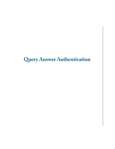 Query Answer Authentication