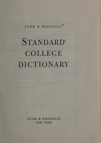 Funk & Wagnalls Standard College Dictionary