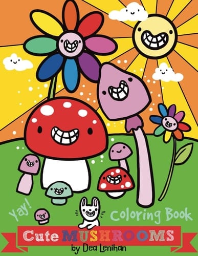 CUTE MUSHROOMS Coloring Book For Kids Ages 4 - 8