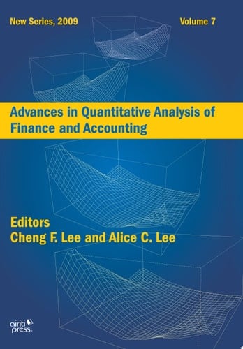 Advances in Quantitative Analysis of Finance and Accounting