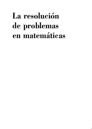 La resolución de problemas en matemáticas