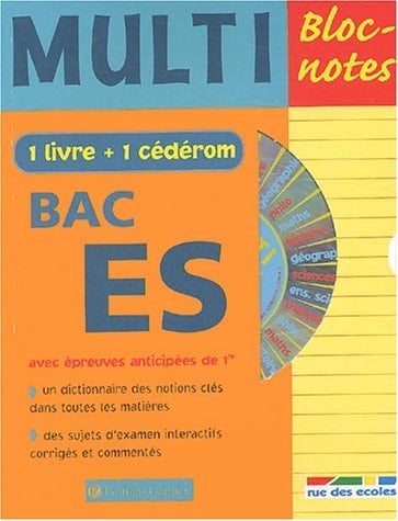 Multi Bloc-notes Bac ES Avec épreuves anticipées de 1ère