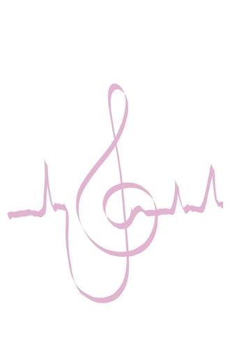 Music Clef Heartbeats - Music Book, Music Lines, Notebook, Notepad, 120 Pages, Souvenir Gift Book, Also Suitable As a Decoration for Birthday Or Christmas