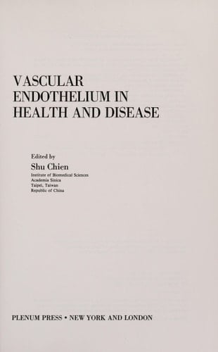 Vascular Endothelium in Health and Disease (Advances in Experimental Medicine & Biology)