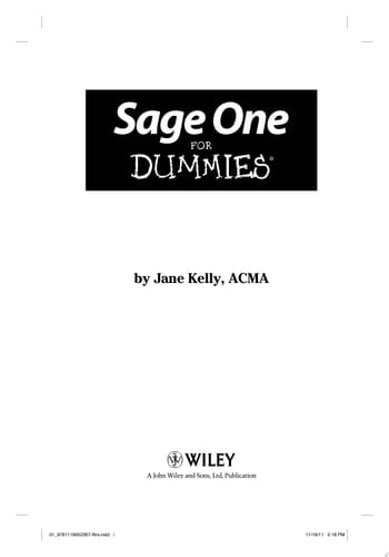 Sage One For Dummies