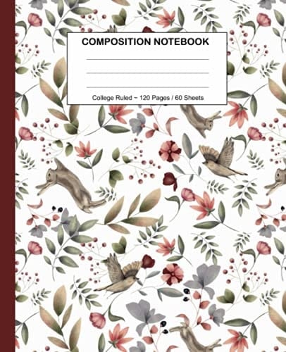 Bunnies in Nature Lined Composition Notebook 7. 5 X 9. 25 , 120 Pages, College Ruled