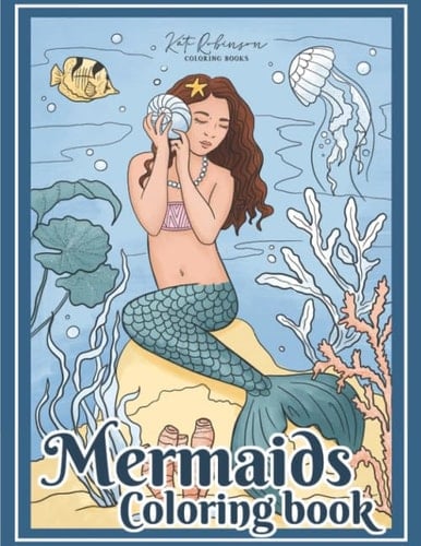 Mermaids Coloring Book Stress Relieving Adult Coloring Book with Beautiful Mermaids and Fantasy Scenes for Relaxation