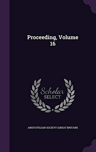Proceeding, Volume 16