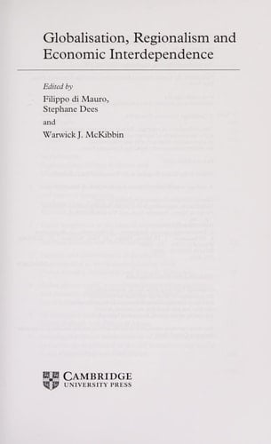 Globalisation, Regionalism and Economic Interdependence