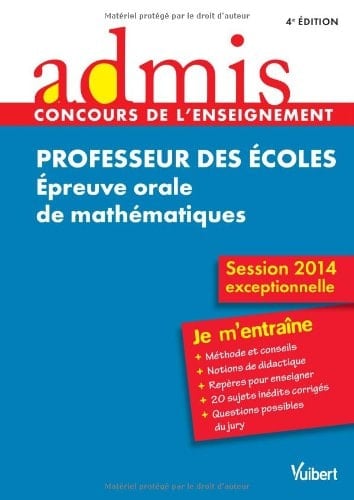 Professeur des écoles épreuve orale de mathématiques