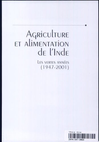 Agriculture et alimentation de l'Inde Les vertes années (1947-2001)