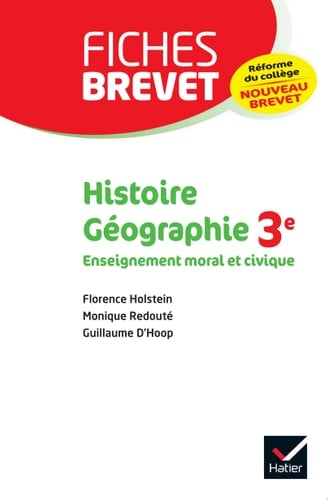 Fiches brevet Histoire-géographie EMC 3e fiches de révision pour le nouveau brevet