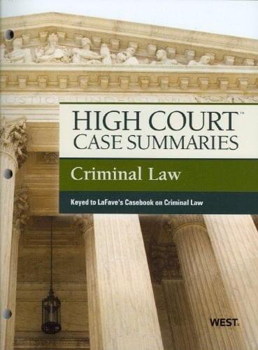 Criminal Law Keyed to Lafave's Casebook on Criminal Law