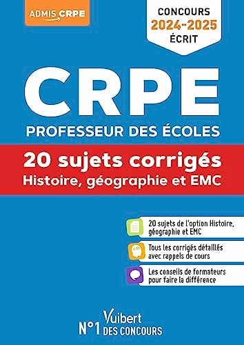 Histoire Géographie EMC 20 sujets corrigés