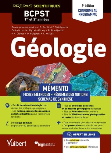 Mémento Géologie BCPST 1re et 2e années - 3e édition actualisée