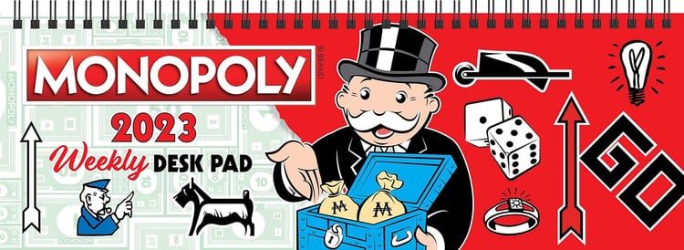Monopoly 2023 Dated Weekly Desk Pad Calendar