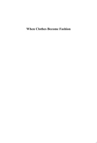 When Clothes Become Fashion