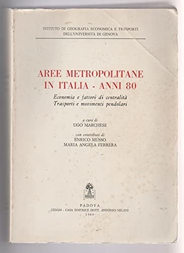 Aree metropolitane in Italia - anni 80: Economia e fattori di centralità, trasporti e movimenti pendolari (Italian Edition)