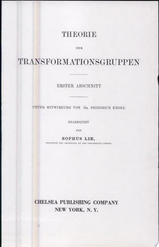 Theorie der Transformationsgruppen