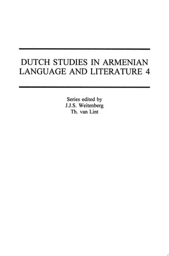 Armenisch – Türkisch Etymologische Betrachtungen ausgehend von Materialien aus dem Hemşingebiet, nebst einigen Anmerkungen zum Armenischen, ins besondere dem Hemşindialekt