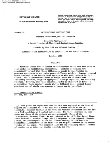 Monetary Aggregation A Reconciliation of Theory and Central Bank Practice