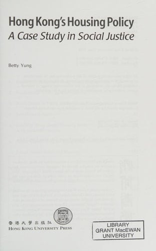 Hong Kong's Housing Policy: A Case Study in Social Justice