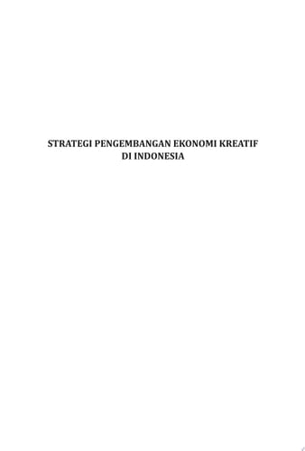 Strategi Pengembangan Ekonomi Kreatif di Indonesia