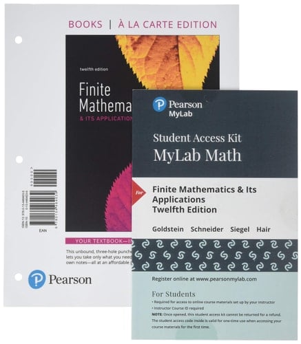 Finite Mathematics and Its Applications, Books a la Carte Edition Plus MyMathLab with Pearson EText -- Access Card Package