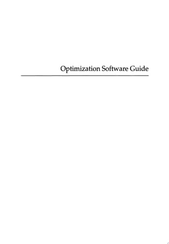 Optimization Software Guide