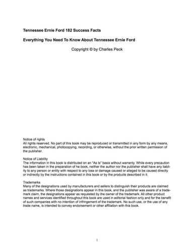 Tennessee Ernie Ford 182 Success Facts - Everything you need to know about Tennessee Ernie Ford