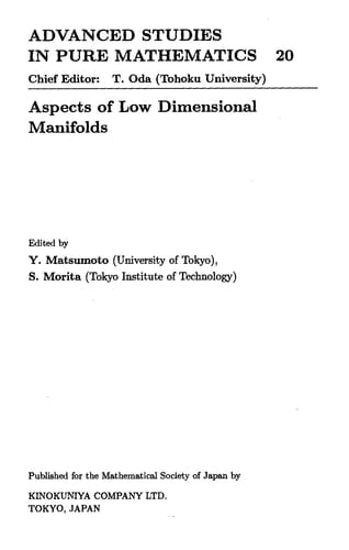 Aspects of Low Dimensional Manifolds