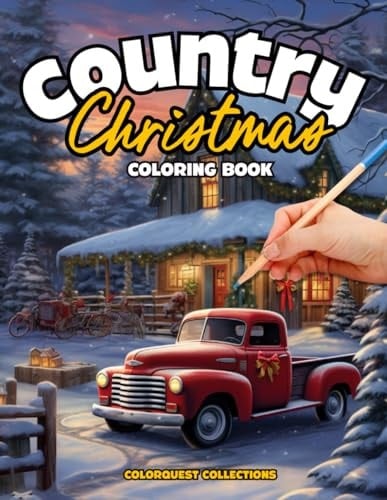Country Christmas Coloring Book A Festive Winter Wonderland