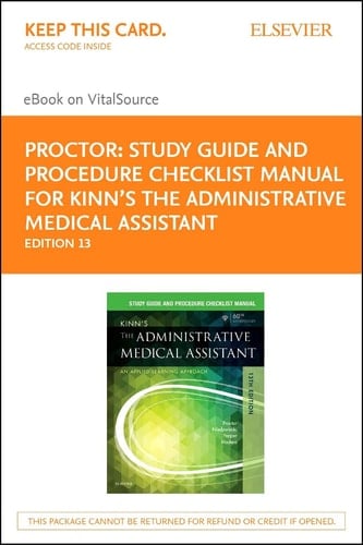 Study Guide for Kinn's The Administrative Medical Assistant - Elsevier E-Book on VitalSource (Retail Access Card): An Applied Learning Approach