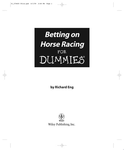 Betting on Horse Racing For Dummies