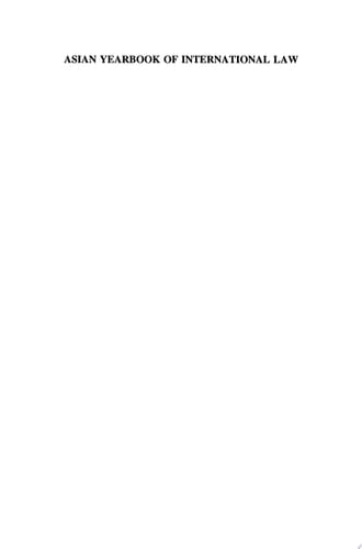 Asian Yearbook of International Law, Volume 8 (1998-1999)